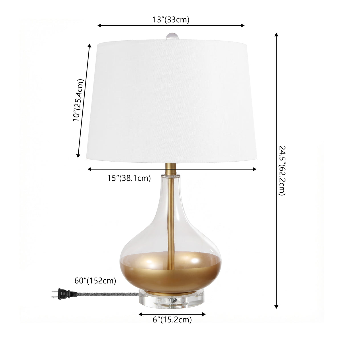 Arianna 24.5" Glass LED Table Lamp