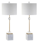 Andrea 30" Marble/Crystal LED Table Lamp, Set of 2