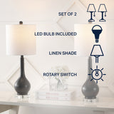 Shelby 25" Metal/Crystal Teardrop LED Table Lamp