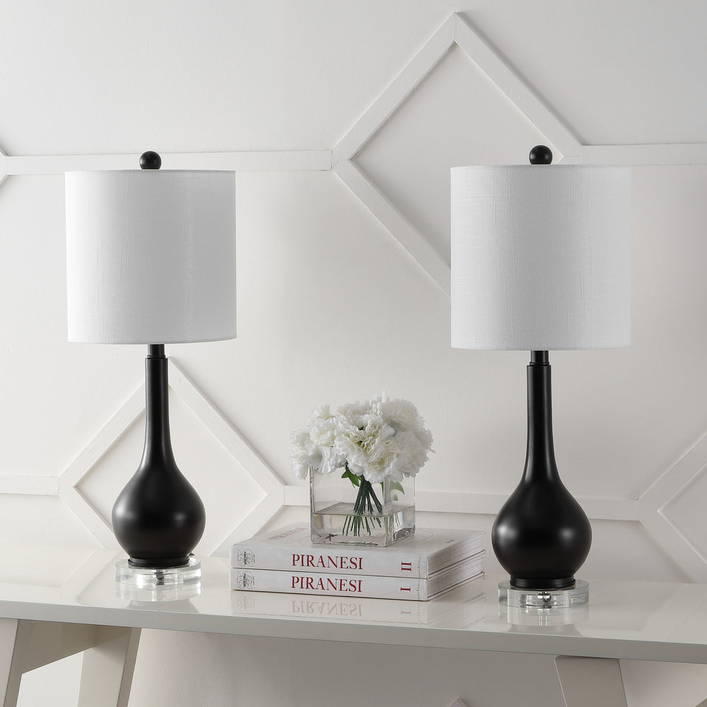 Shelby 25" Metal/Crystal Teardrop LED Table Lamp