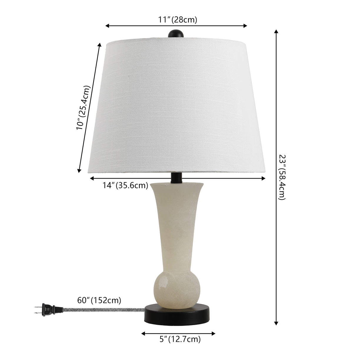 Kelsey 23" Alabaster LED Table Lamp