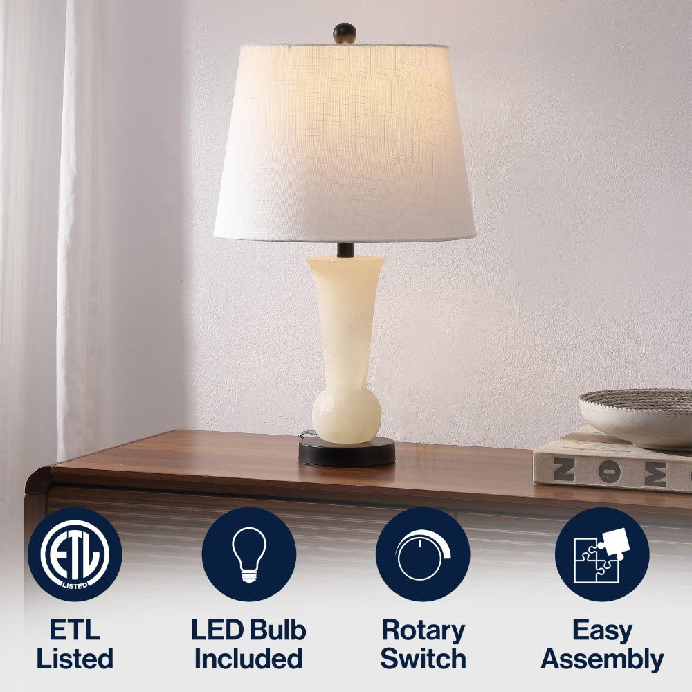 Kelsey 23" Alabaster LED Table Lamp