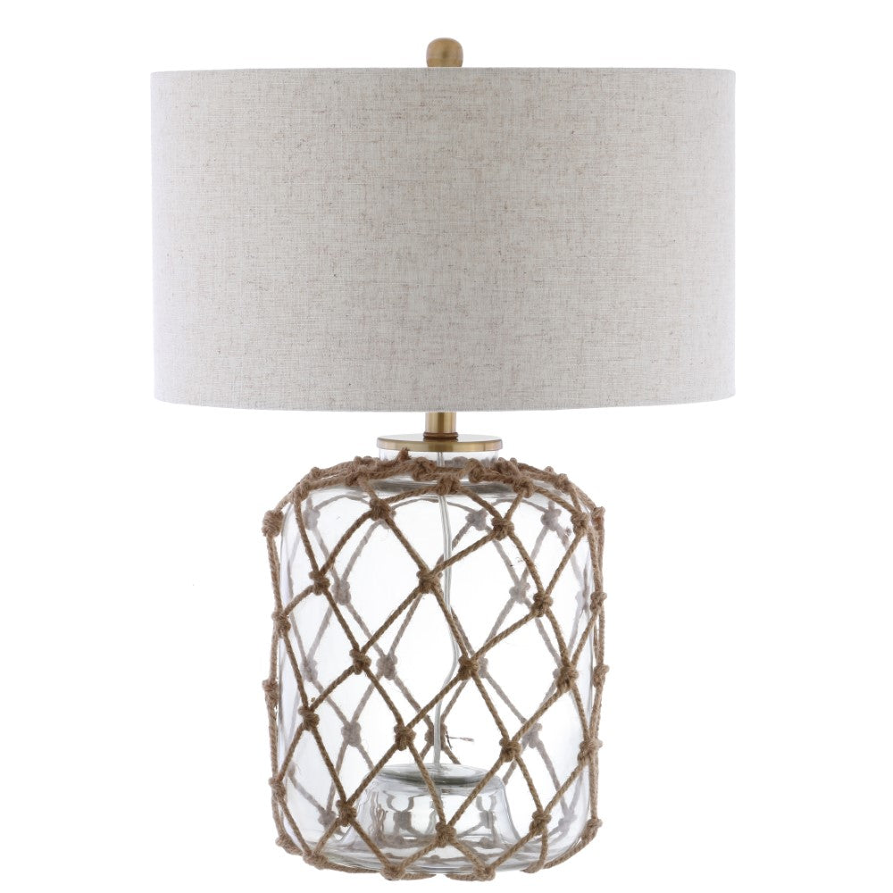 Harley 26.5" Glass and Rope LED Table Lamp