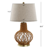 Avery 28.5" Glass /Rope LED Table Lamp