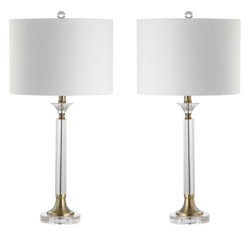 Tenley 28" Crystal/Metal LED Table Lamp, Set of 2