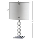 Olivia 22" LED Crystal/Metal Table Lamp, Set of 2