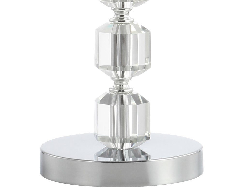 Cockatoo 27.5" Modern Stacked Crystal/Metal LED Table Lamp Set 2