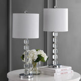 Cockatoo 27.5" Modern Stacked Crystal/Metal LED Table Lamp Set 2