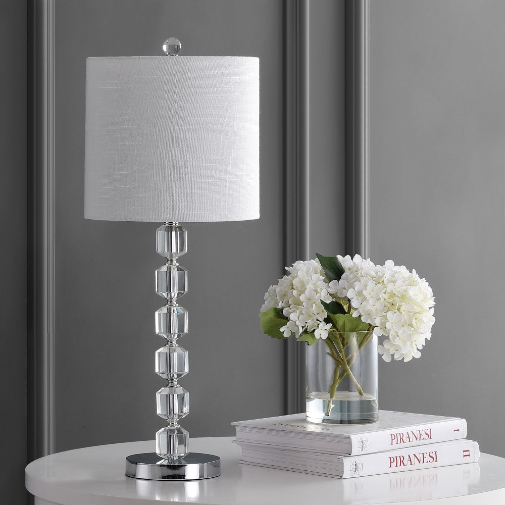 Cockatoo 27.5" Modern Stacked Crystal/Metal LED Table Lamp Set 2