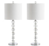 Cockatoo 27.5" Modern Stacked Crystal/Metal LED Table Lamp Set 2