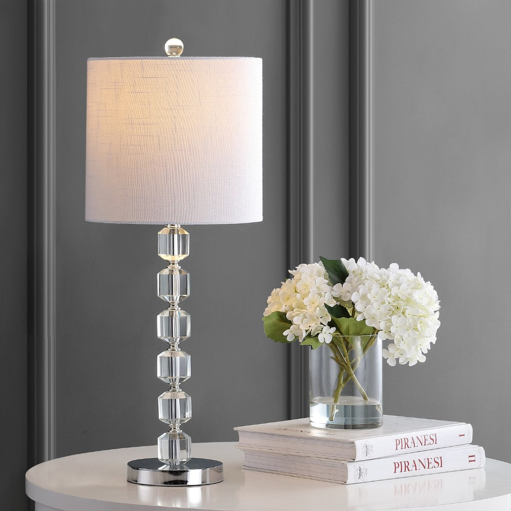 Cockatoo 27.5" Modern Stacked Crystal/Metal LED Table Lamp Set 2
