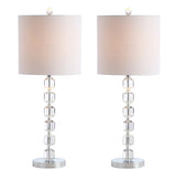 Cockatoo 27.5" Modern Stacked Crystal/Metal LED Table Lamp Set 2