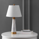 Doyle 26.5" Marble/Iron Gold Modern Column LED Table Lamp Set 2