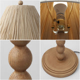 Siera 61.5" Modern Rustic Bobbin Pleated Paper Shade/Resin LED Floor Lamp