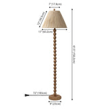 Siera 61.5" Modern Rustic Bobbin Pleated Paper Shade/Resin LED Floor Lamp