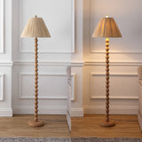 Siera 61.5" Modern Rustic Bobbin Pleated Paper Shade/Resin LED Floor Lamp