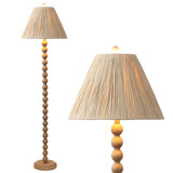 Siera 61.5" Modern Rustic Bobbin Pleated Paper Shade/Resin LED Floor Lamp