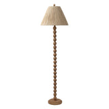 Siera 61.5" Modern Rustic Bobbin Pleated Paper Shade/Resin LED Floor Lamp