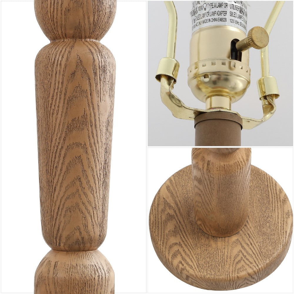 Elystra 61.5" Cottage Farmhouse Turned Resin/Iron LED Floor Lamp