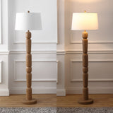 Elystra 61.5" Cottage Farmhouse Turned Resin/Iron LED Floor Lamp