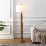 Elystra 61.5" Cottage Farmhouse Turned Resin/Iron LED Floor Lamp