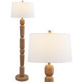 Elystra 61.5" Cottage Farmhouse Turned Resin/Iron LED Floor Lamp