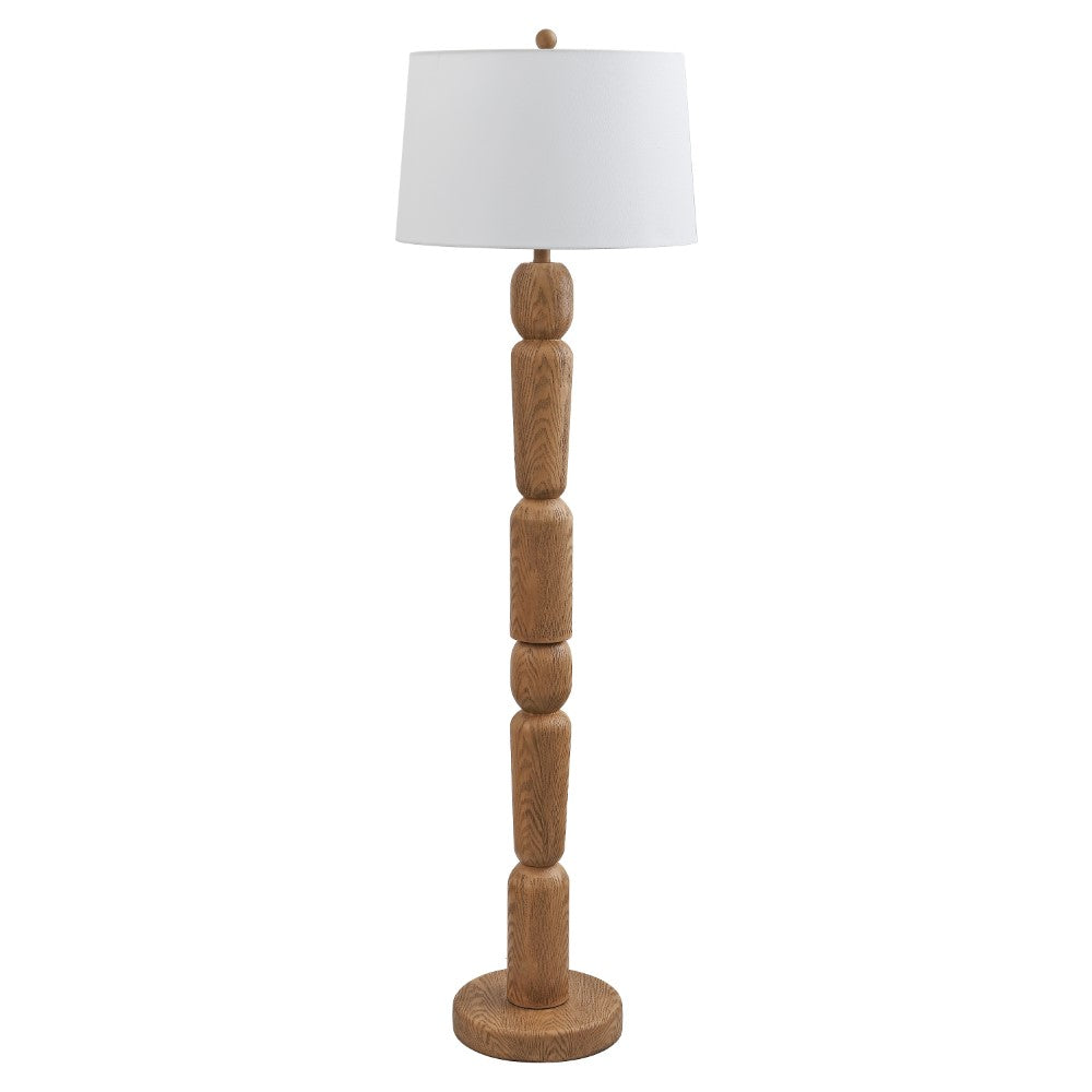 Elystra 61.5" Cottage Farmhouse Turned Resin/Iron LED Floor Lamp