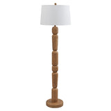 Elystra 61.5" Cottage Farmhouse Turned Resin/Iron LED Floor Lamp