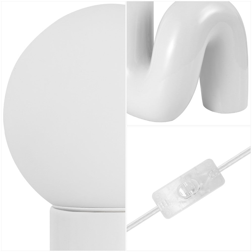 Fern 18" Scandinavian Minimalist Ceramic Spiral Tube LED Table Lamp