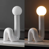 Fern 18" Scandinavian Minimalist Ceramic Spiral Tube LED Table Lamp