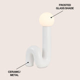 Fern 18" Scandinavian Minimalist Ceramic Spiral Tube LED Table Lamp