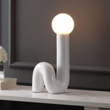 Fern 18" Scandinavian Minimalist Ceramic Spiral Tube LED Table Lamp