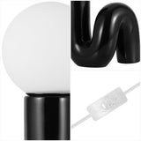 Fern 18" Scandinavian Minimalist Ceramic Spiral Tube LED Table Lamp