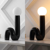 Fern 18" Scandinavian Minimalist Ceramic Spiral Tube LED Table Lamp