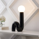 Fern 18" Scandinavian Minimalist Ceramic Spiral Tube LED Table Lamp