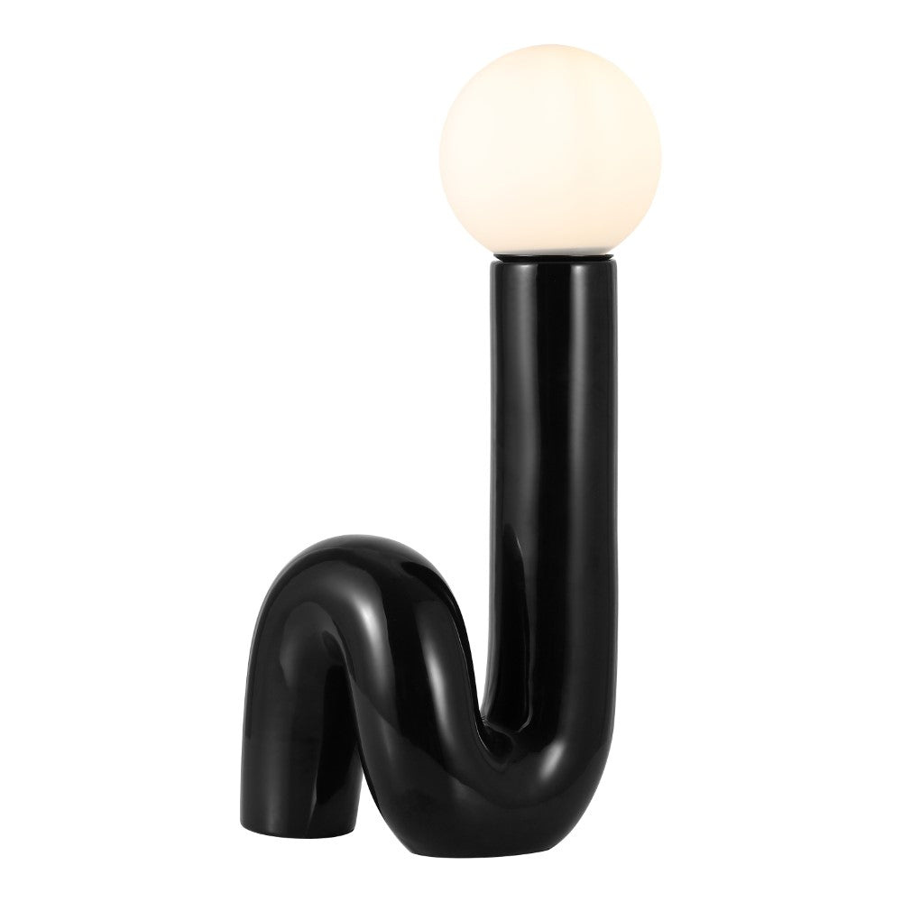 Fern 18" Scandinavian Minimalist Ceramic Spiral Tube LED Table Lamp