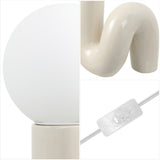 Fern 18" Scandinavian Minimalist Ceramic Spiral Tube LED Table Lamp