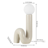 Fern 18" Scandinavian Minimalist Ceramic Spiral Tube LED Table Lamp