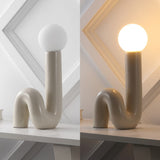 Fern 18" Scandinavian Minimalist Ceramic Spiral Tube LED Table Lamp