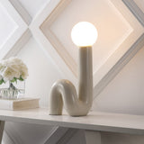 Fern 18" Scandinavian Minimalist Ceramic Spiral Tube LED Table Lamp