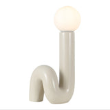Fern 18" Scandinavian Minimalist Ceramic Spiral Tube LED Table Lamp
