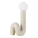 Fern 18" Scandinavian Minimalist Ceramic Spiral Tube LED Table Lamp