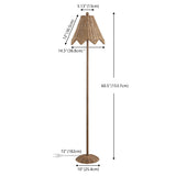 Excord 60.5" Traditional Coastal Rattan Scalloped LED Floor Lamp