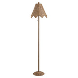 Excord 60.5" Traditional Coastal Rattan Scalloped LED Floor Lamp