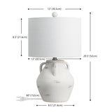 Azur 20.5" Rustic Coastal Pottery Jar LED Table Lamp Set 2