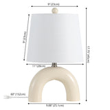 Nova 17.75" Scandinavian Minimalist Ceramic Arch LED Table Lamp Set 2