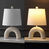 Nova 17.75" Scandinavian Minimalist Ceramic Arch LED Table Lamp Set 2