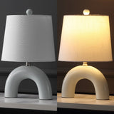 Nova 17.75" Scandinavian Minimalist Ceramic Arch LED Table Lamp Set 2