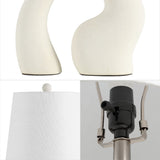 Orion 19" Scandinavian Minimalist Ceramic Arch LED Table Lamp Set 2