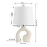 Orion 19" Scandinavian Minimalist Ceramic Arch LED Table Lamp Set 2